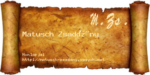 Matusch Zsadány névjegykártya